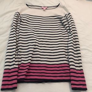 Size Small. Lilly Pulitzer sweater. Pink and Navy Strip